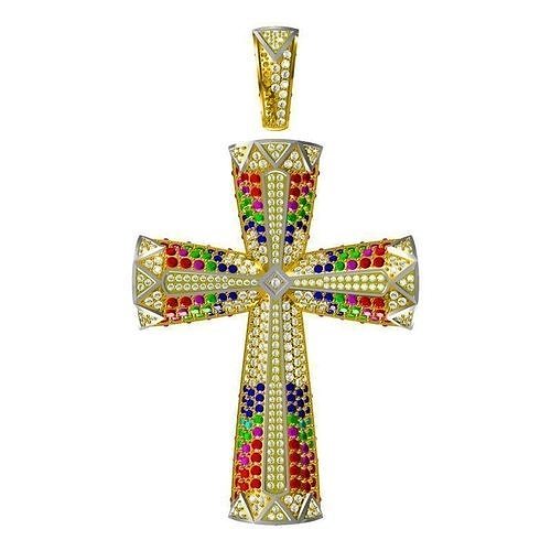 JCD Format Gold criss-cross pendant jewelry cad institute