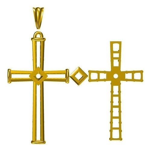 JCD Format Gold criss-cross pendant 3dm jewelry 3D print model