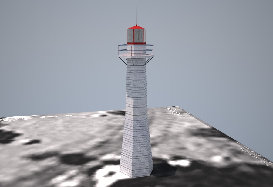 Point Cleveland Lighthouse Low poly 3D model_1