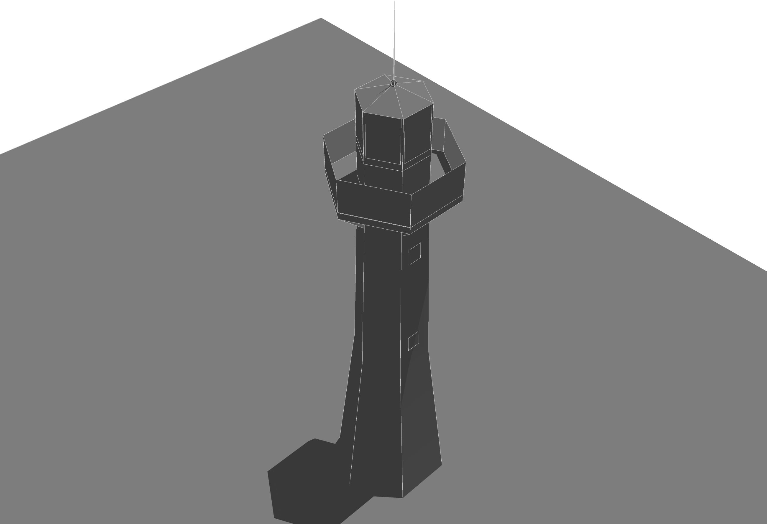 Point Cleveland Lighthouse Low poly 3D model_4