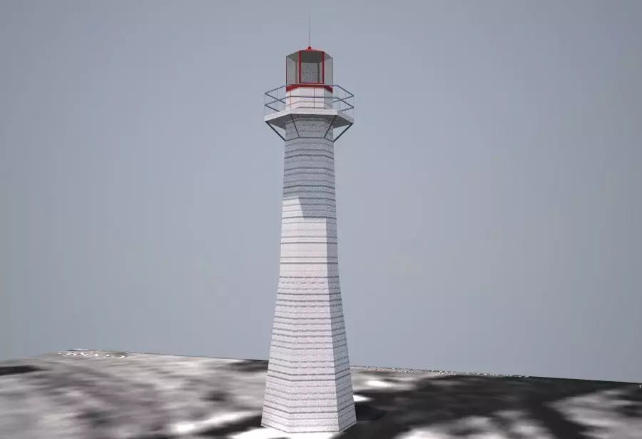Point Cleveland Lighthouse Low poly 3D model_0