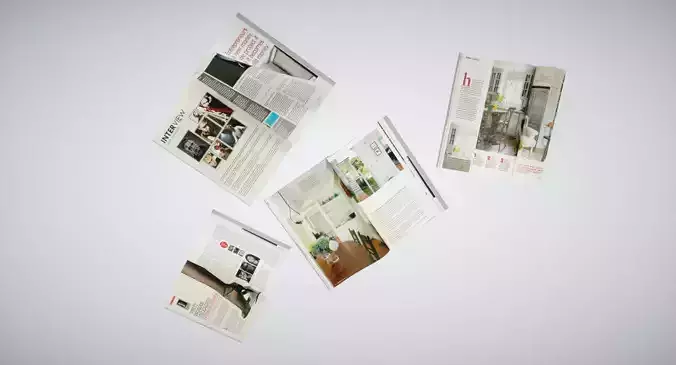 Magazines Open Low-poly 3D model