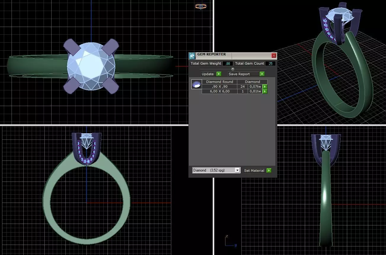 Solitaire Ring 3D print model_0