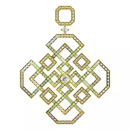 JCD Format Vintage flower shape pendant rhinoceros design