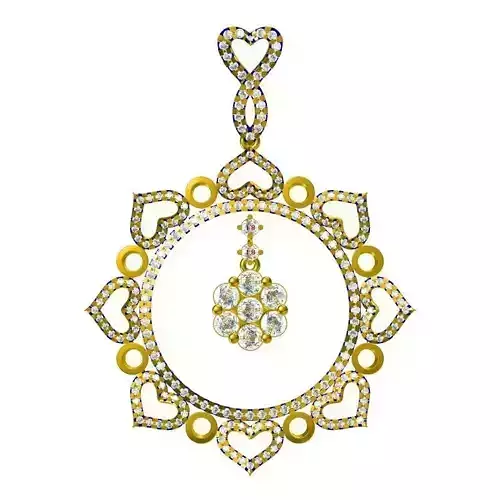 JCD Format Vintage flower shape pendant jewelry