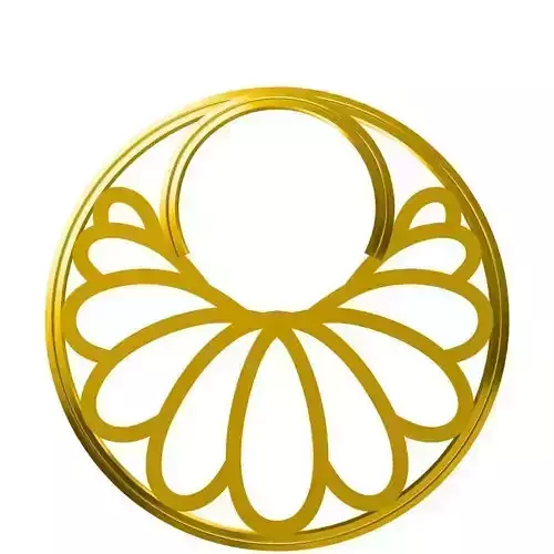 JCD Format Vintage flower shape pendant jewelry cad