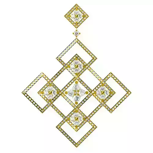 JDC Vintage flower shape pendant 3d jewelry cad