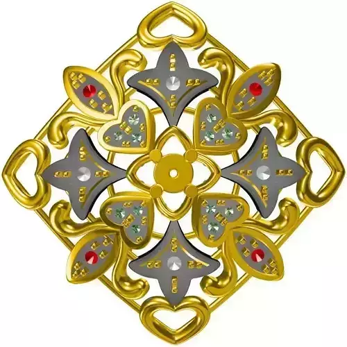 JCD Format Unique flower shape pendant jewelry cad programs