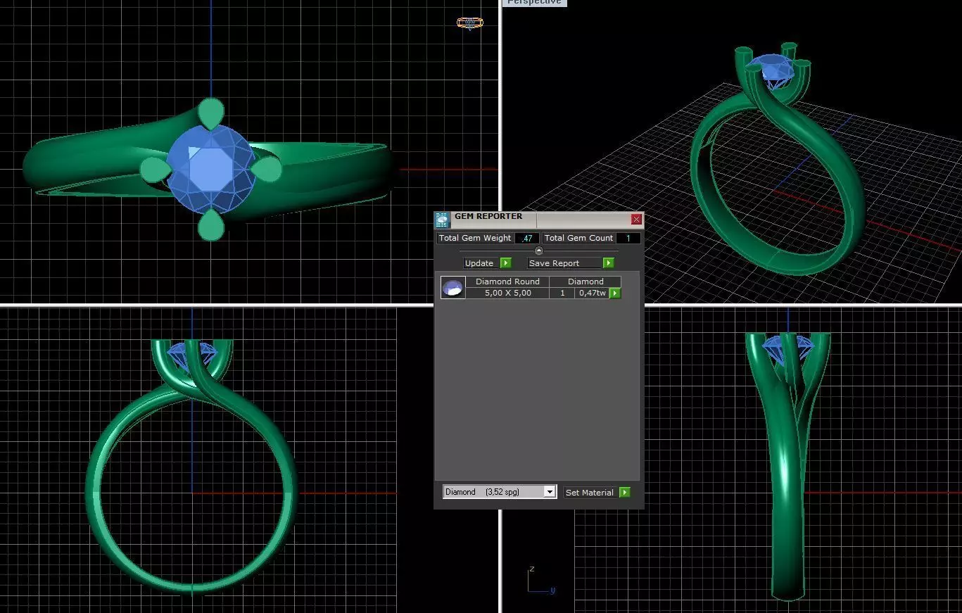 Solitaire Ring  3D print model_0