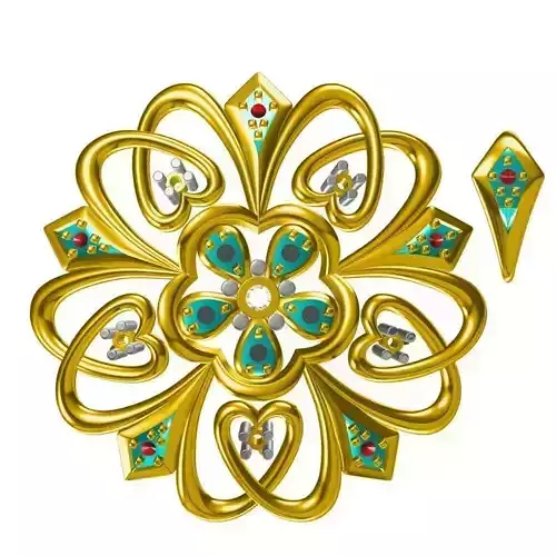 JCD Format Unique flower shape pendant jewellery cad design