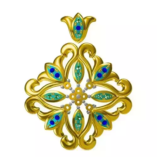 JCD Format Unique flower shape pendant 3d jewelry files for sale