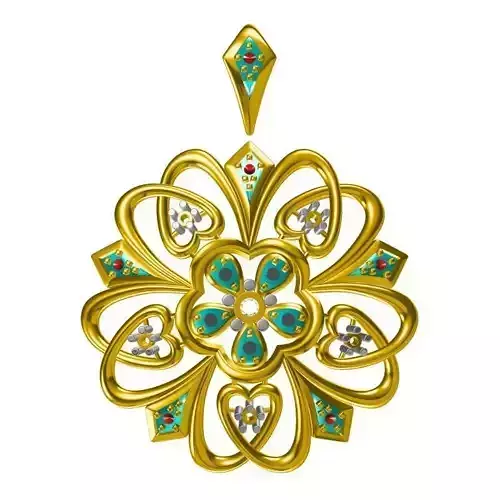 JCD Format flower shape pendant 3d jewellery design course