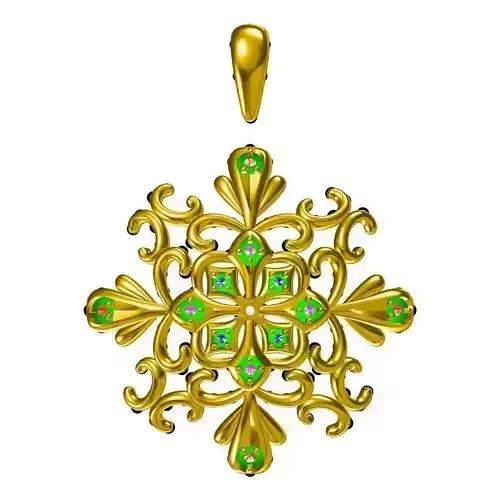 JCD Format Unique flower shape pendant 3d cad jewelry design