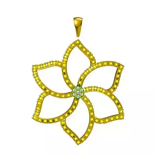 JCD Format Rose gold flower shape pendant wax files jewelry