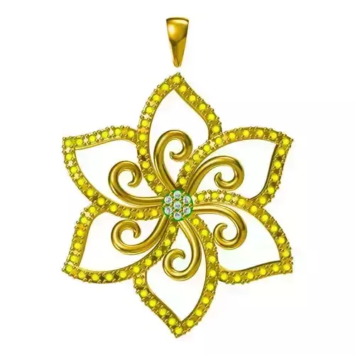 JCD Format Rose gold flower shape pendant types of jewelry files