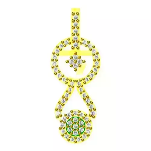 JCD Format Rose gold flower shape pendant jewelry cam