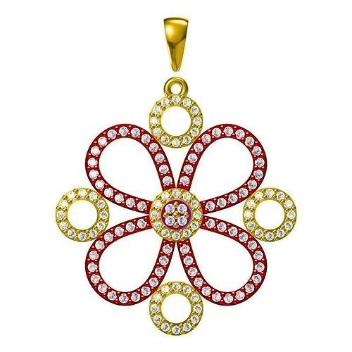 JCD Format Rose gold flower shape pendant jewelry cad programs 3D print model