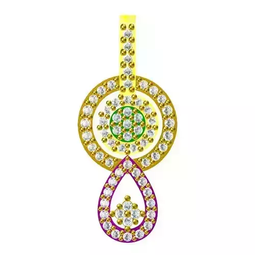 JCD Format Rose gold flower shape pendant jewelry design