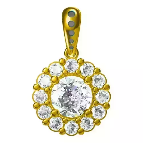 JCD Format Rose gold flower shape pendant autocad jewelry