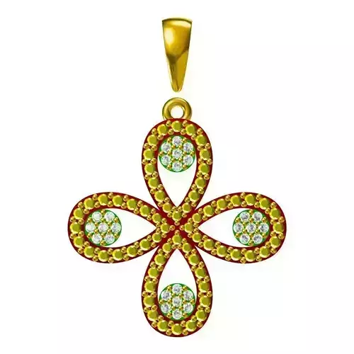 JCD Format Rose gold flower shape pendant 3d jewelry cad