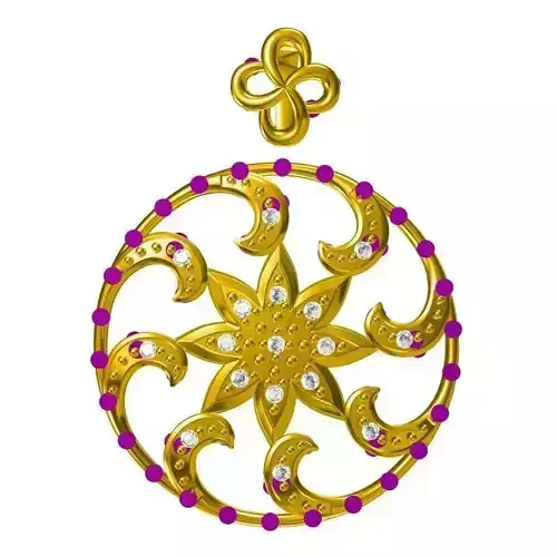 JCD Format Minimalist flower shape pendant jewellery cad design