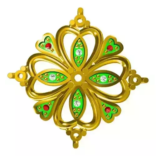 JCD Format Minimalist flower shape pendant cad jewellery