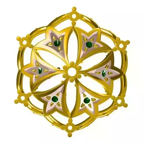 JCD Format  Halo flower shape pendant jewellery cad design