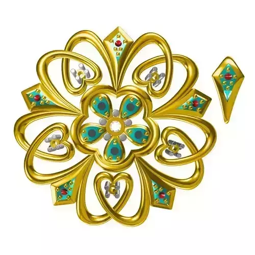 JCD Format  Halo flower shape pendant jewellery files for sale 