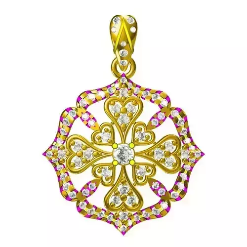 JCD Flower shape pendant jewelcad