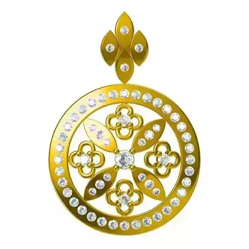 JCD Format  Diamond flower shape pendant wax files jewelry