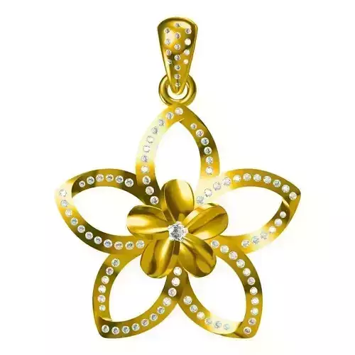 JCD Format  Diamond flower shape pendant rhinoceros 3d jewelry 