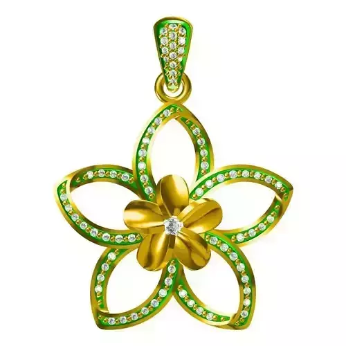 JCD Format  Diamond flower shape pendant jewelry cam