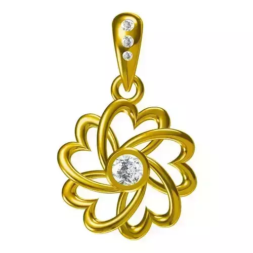 JCD Format  Diamond flower shape pendant jewelry cad institute