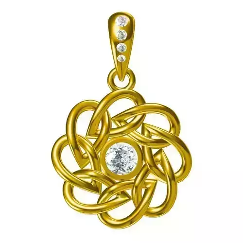 JCD Format  Diamond flower shape pendant jewelry cad cam masters