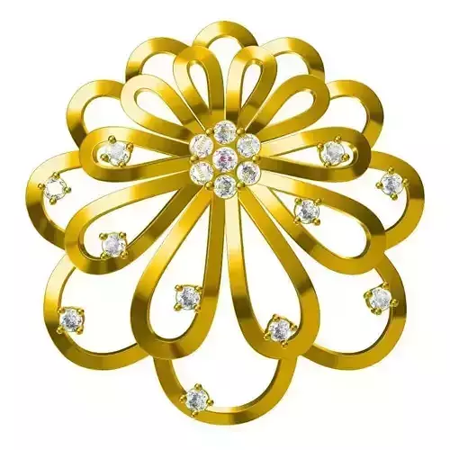 JCD Format  Diamond flower shape pendant jewelry cad