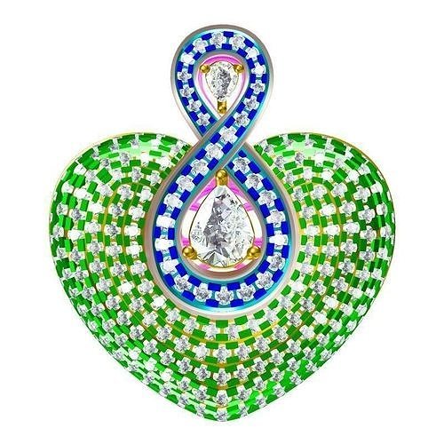 JCD Format  Diamond flower shape pendant jewellery cad design 3D print model