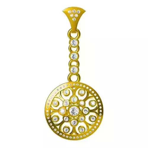 JCD Format  Diamond flower shape pendant cad jewellery design