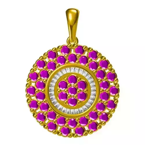 JCD Format  Diamond flower shape pendant 3d jewelry cad