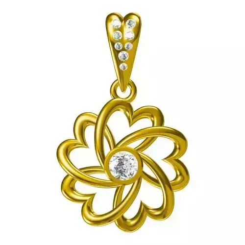 JCD Format  Diamond flower shape pendant jewellery design course