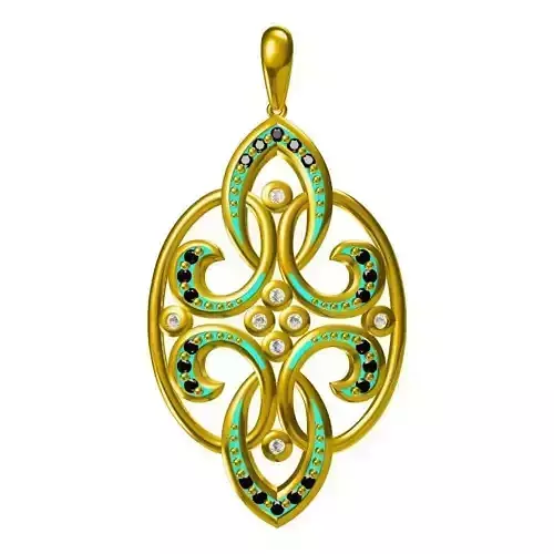 JCD Format Cheap flower shape pendant autocad jewelry