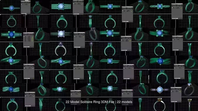 22 Model Solitaire Ring 3DM File