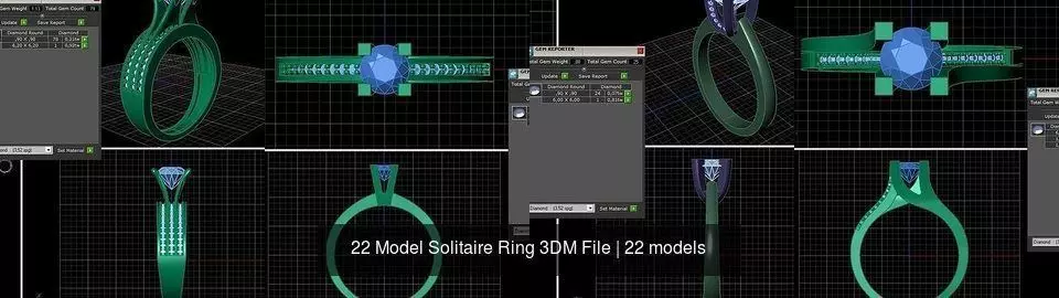 22 Model Solitaire Ring 3DM File 3D Model Collection_1