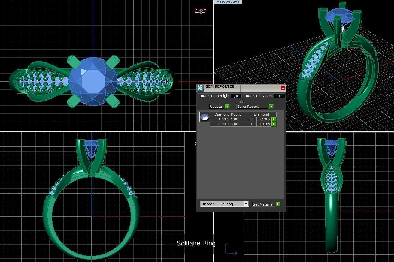 22 Model Solitaire Ring 3DM File 3D Model Collection_22