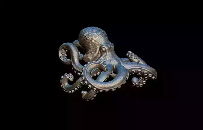 Octopus pendant 3D print model