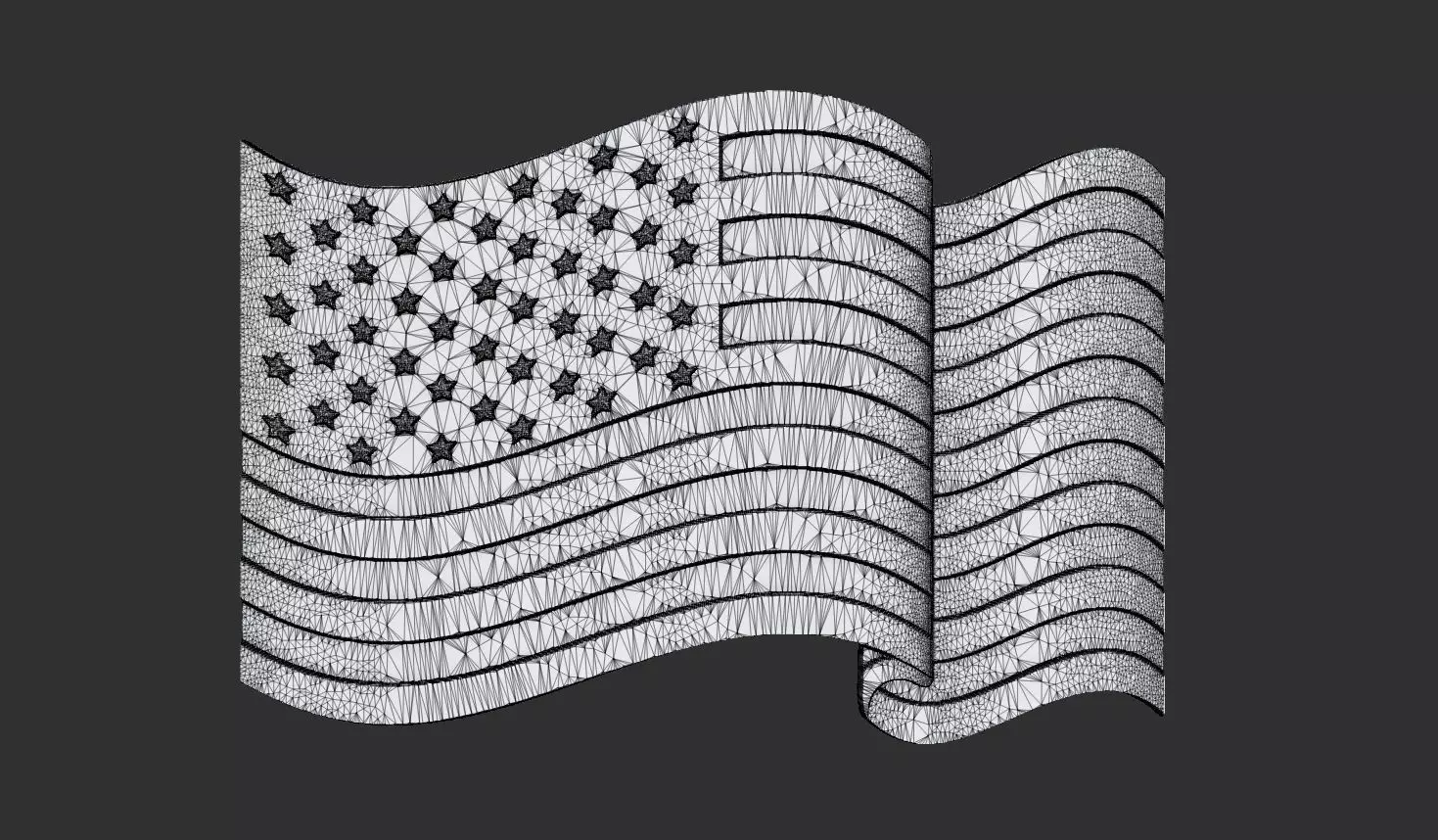 American Flag 3D print model_3