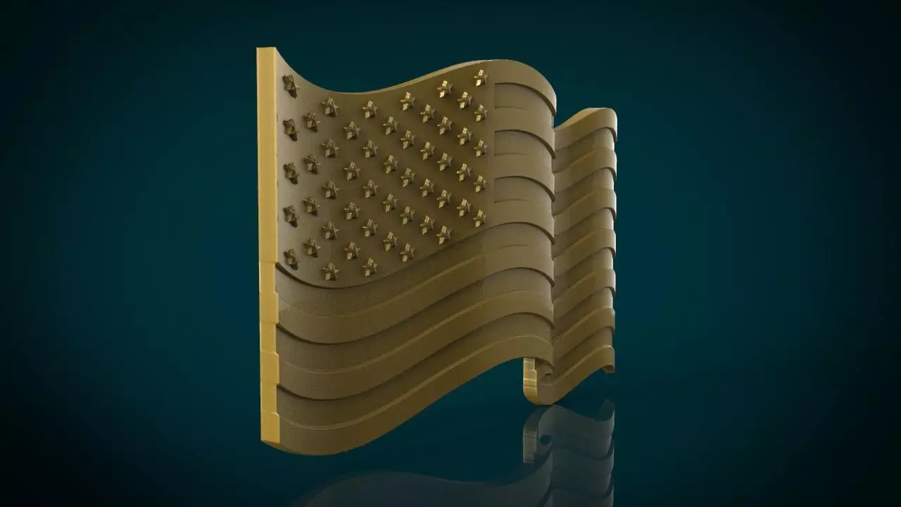 American Flag 3D print model_4
