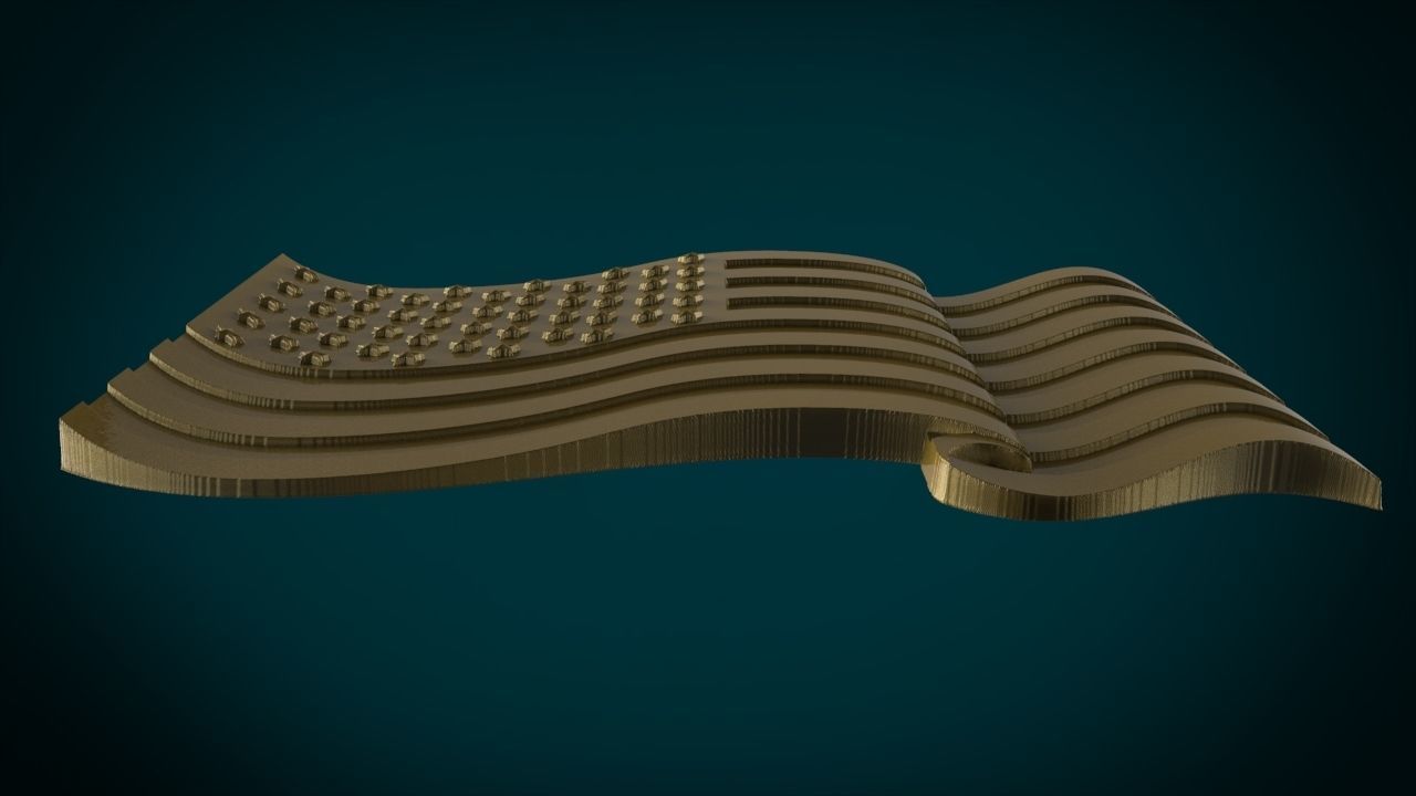 American Flag 3D print model_6