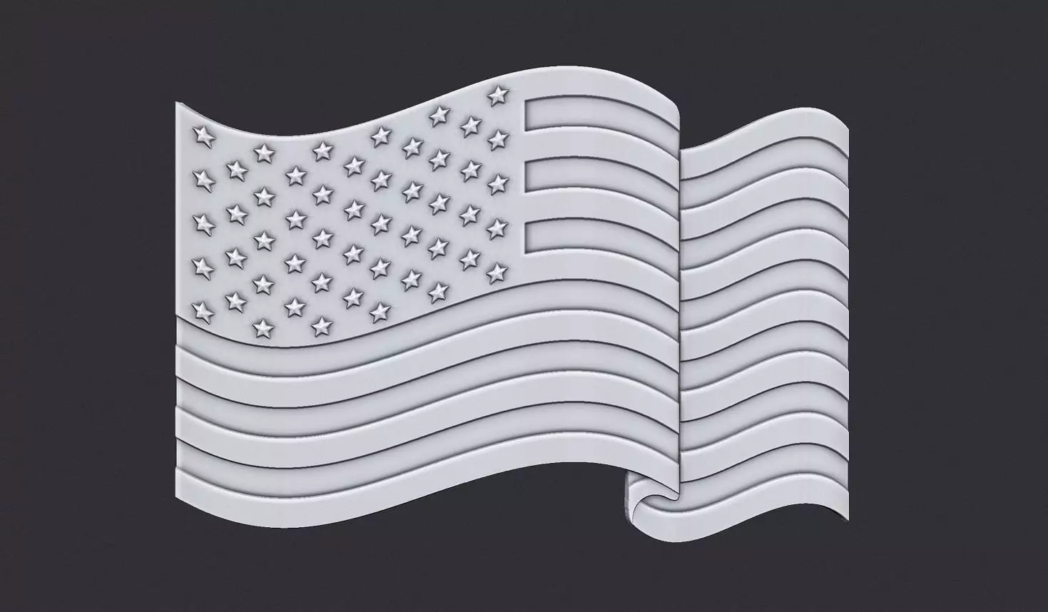 American Flag 3D print model_0