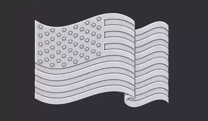 American Flag 3D print model