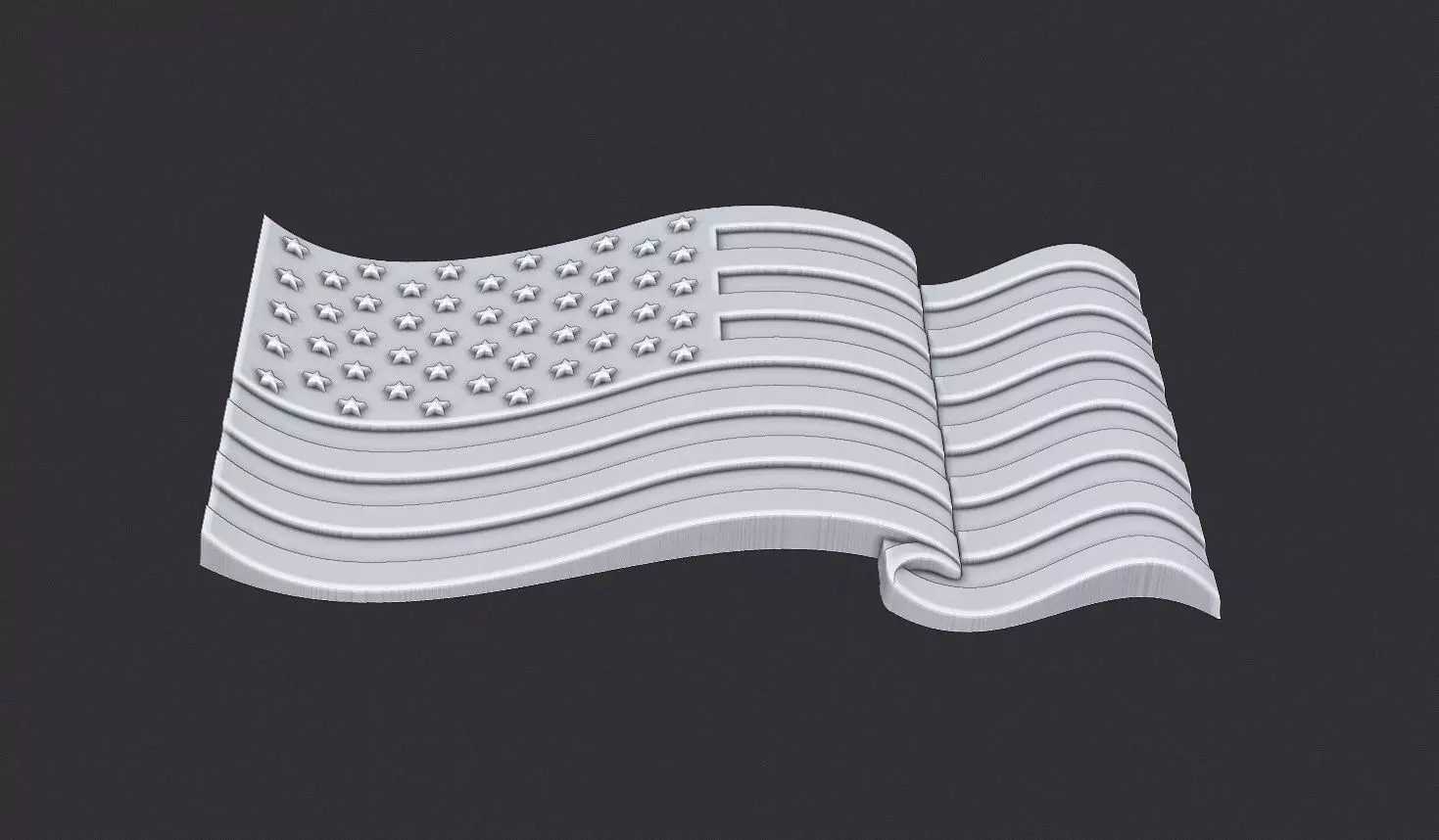 American Flag 3D print model_1
